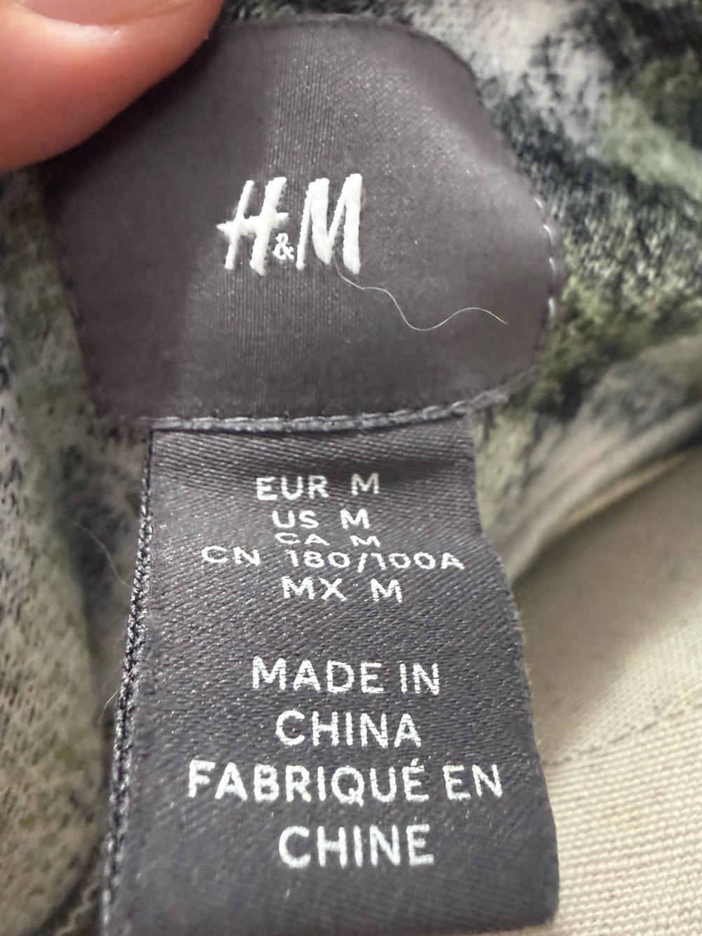 H&M Cream and Dark Green Plaid Shacket - Picture 6 of 6